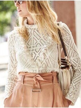SEE BY CHLOE High Neck Crochet Top M